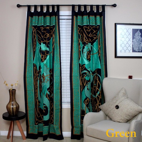 Celtic dragon curtain - celtic,