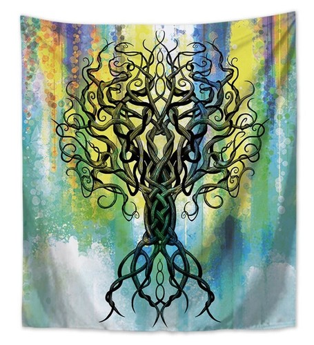 Celtic tree life watercolor - tree, of
