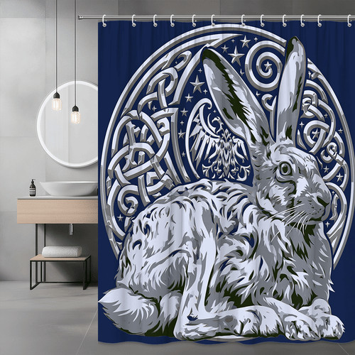 Celtic rabbit shower curtain - celtic,