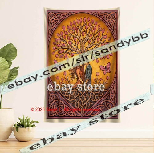 Celtic autumn lovers tree art - autumn,