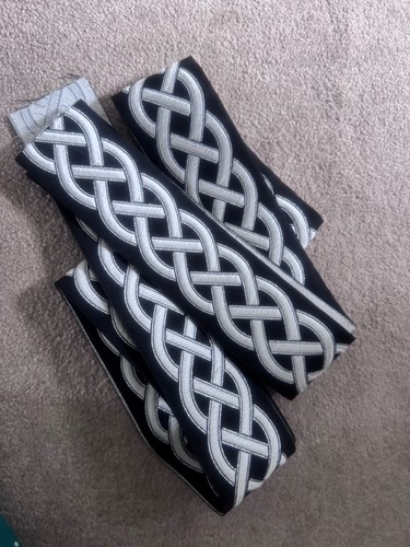 Black white silver woven